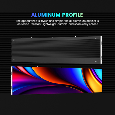 500x250/750x250/1000x250mm Display LED de gabinete de alumínio - P1.56 P1.95 P2.5 P2.6 P2.9 P3.91 - Perfeito para publicidade e exposições interiores